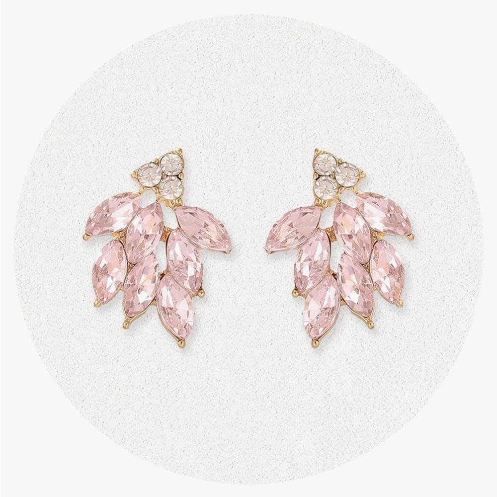 Pink rhinestone earrings. Never worn.